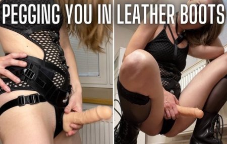 Cat on show :  Pegging You in Leather Boots