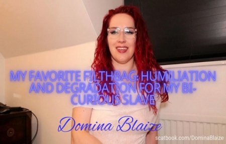 Domina Blaize :  My Favorite Filthbag: Humiliation and Degradation for My Bi-Curious Slave